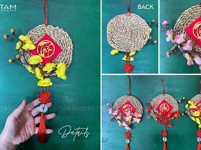 Vòng treo cửa Tết Lục Bình Mai Đào [3 Kiểu] ĐK16cm VTC-T-50